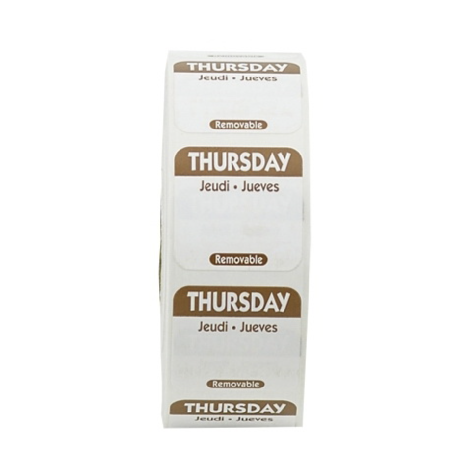 Thursday Food Label Sample 1×1 inch Trilingual Thursday Removable Label – UVan Enterprises LTD ...